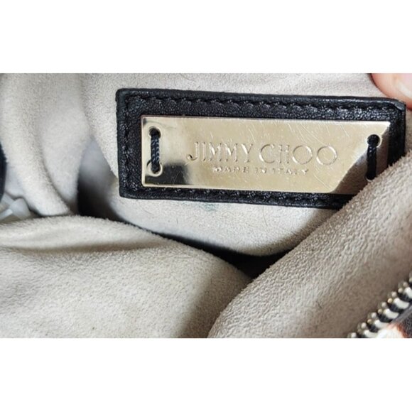 Jimmy Choo Animal Print Hobo Bag Fur & Leather Designer Handbag - Picture 13 of 16